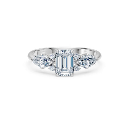 Emerald Lab Grown Diamond Side Stone Eternity Ring 1.0ct by Qutahia Jewellery