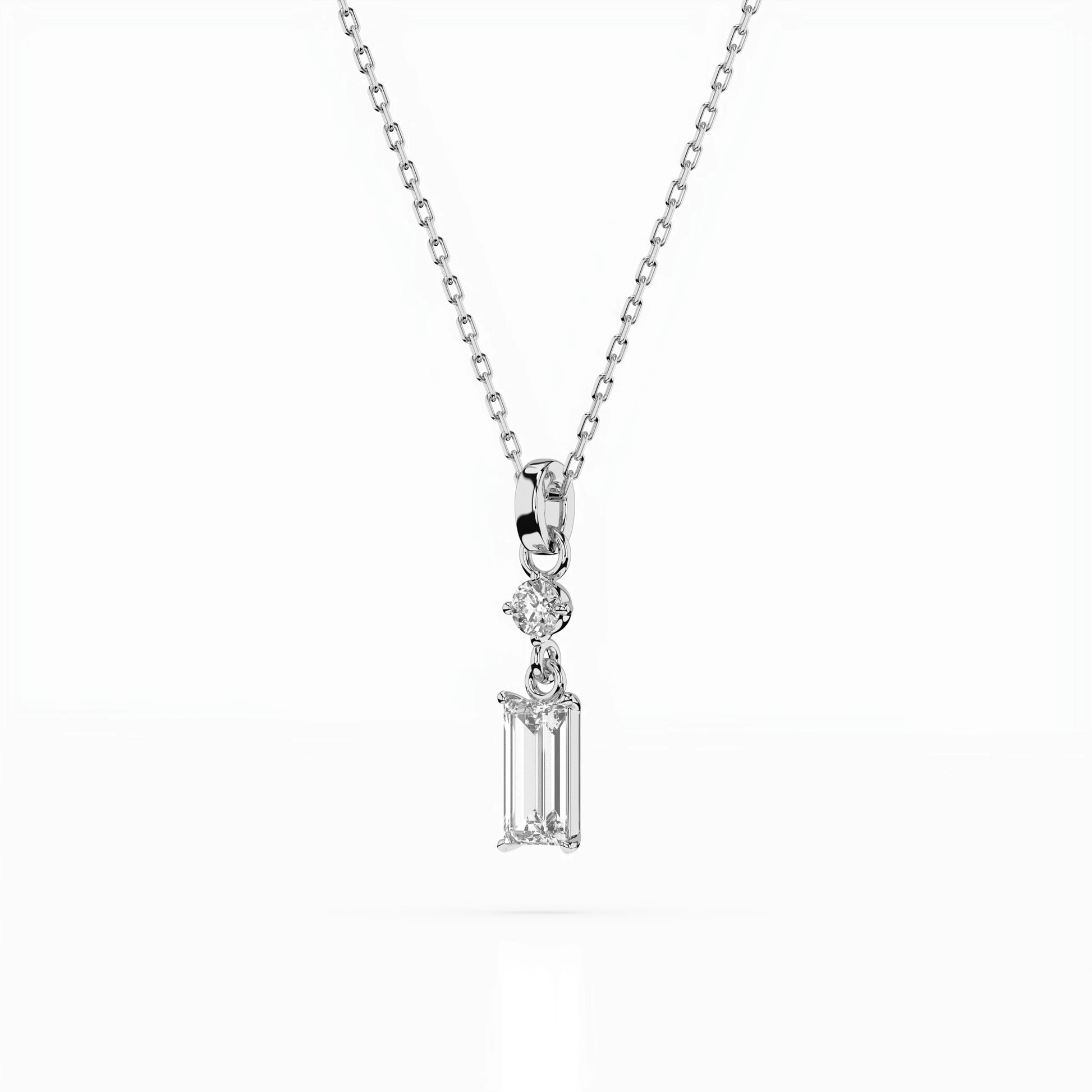 Solitaire Necklace (Baguette), 0.04 ct — 104-10071/2(0.30)BAQ