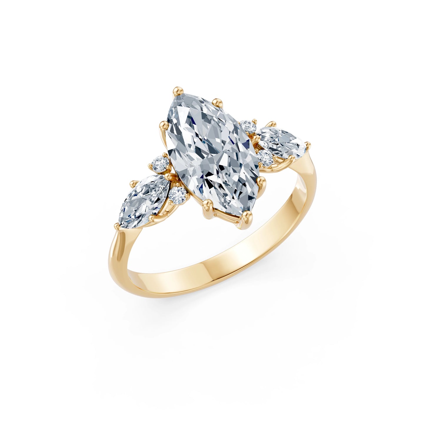 Marquise Lab Grown Diamond Side Stone Eternity Ring 2.0ct by Qutahia Jewellery