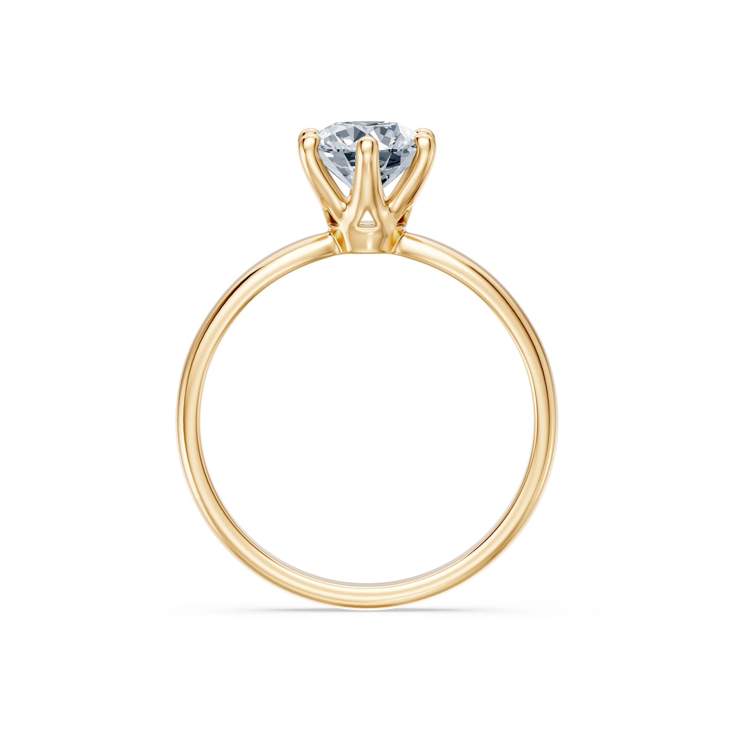 Round Brilliant Diamond Slim Solitaire Engagement Ring 1.0ct by Qutahia Jewellery