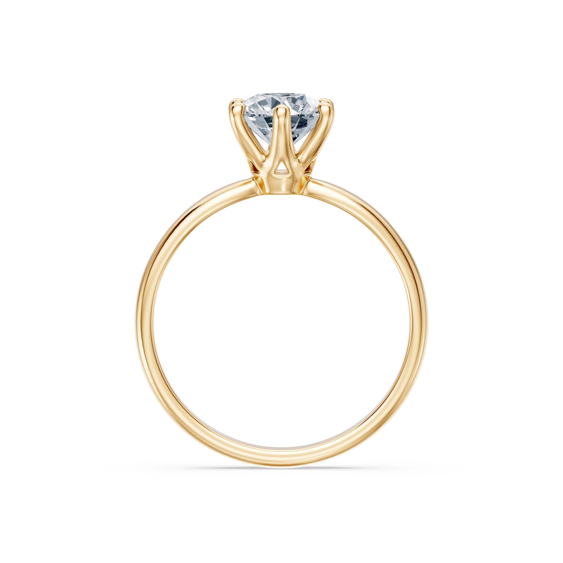 Round Brilliant Diamond Slim Solitaire Engagement Ring 1.0ct by Qutahia Jewellery