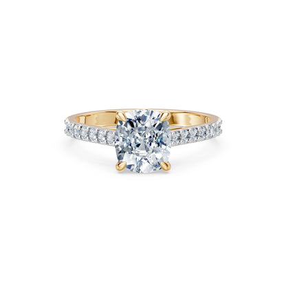 Cushion Lab Grown Diamond Slim Pave Eternity Ring 2.0ct by Qutahia Jewellery