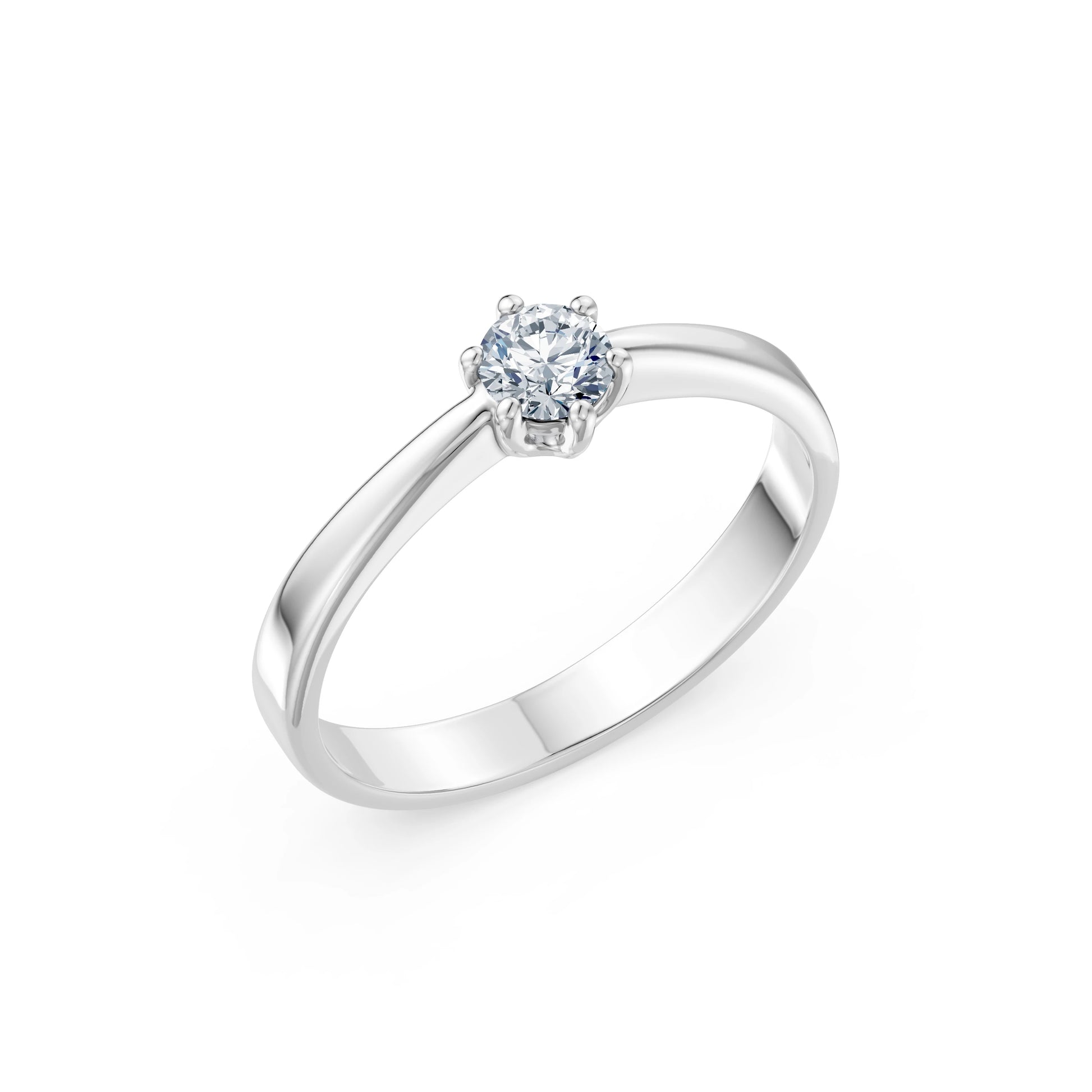 Round Brilliant Diamond Solitaire Engagement Ring 0.3ct by Qutahia Jewellery