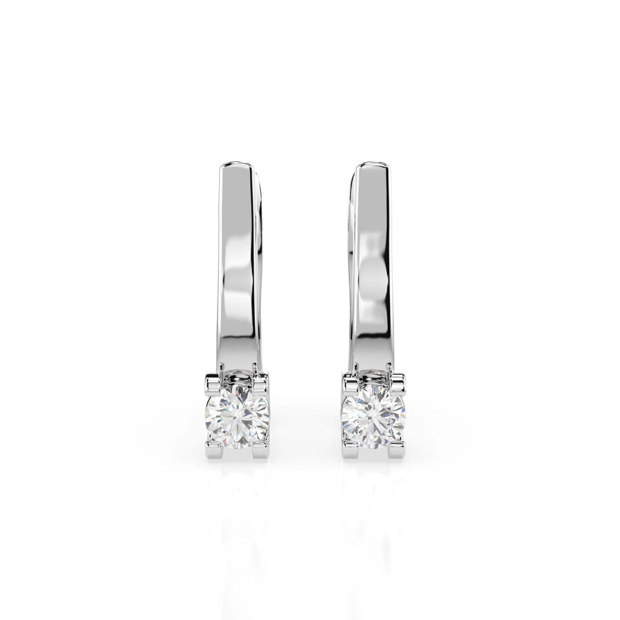 Small Diamond Earrings Round 0.3ct by Qutahia Jewellery