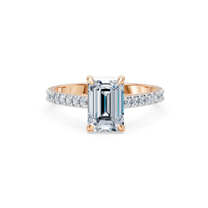 Emerald Lab Grown Diamond Slim Pave Eternity Ring 2.0ct by Qutahia Jewellery