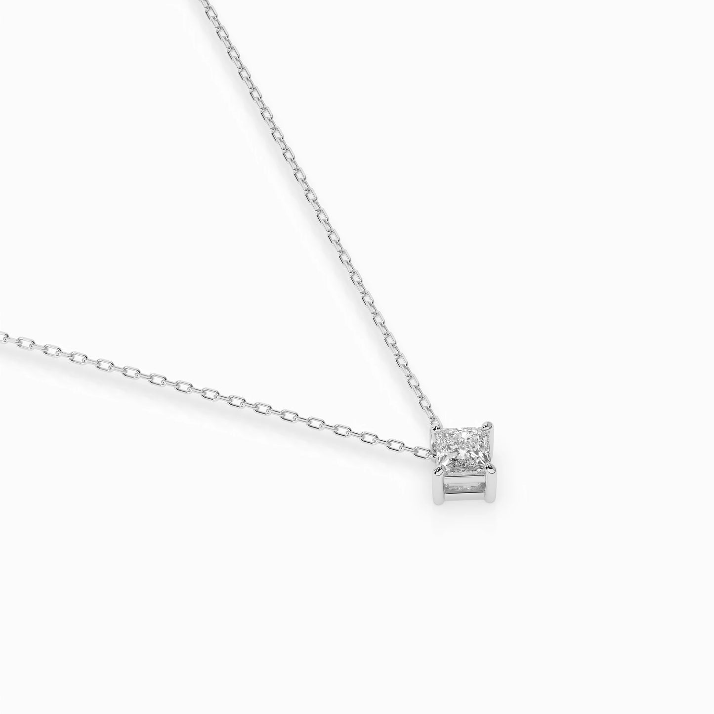 Solitaire Necklace (Princess), 0.1 ct — 104-10055(2.5)PR