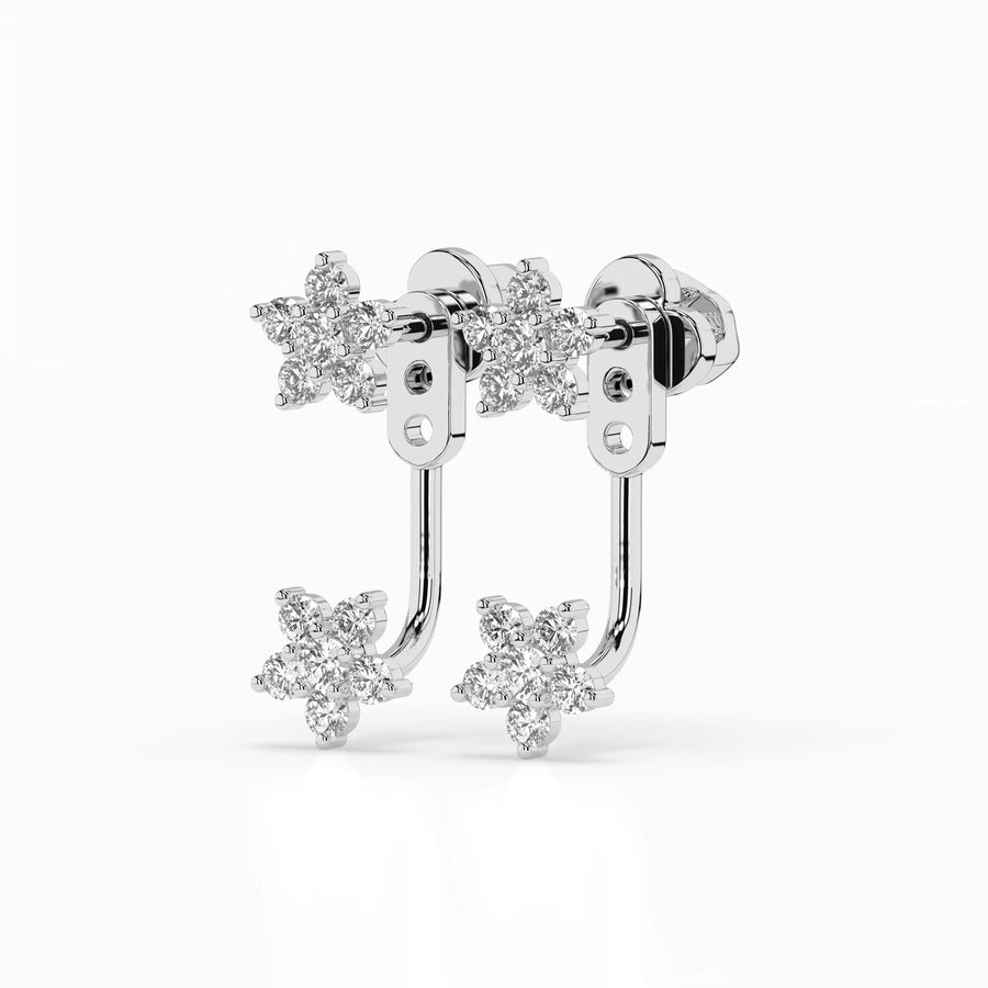 Illusion Diamond Earrings Round 0.25ct by Qutahia Jewellery