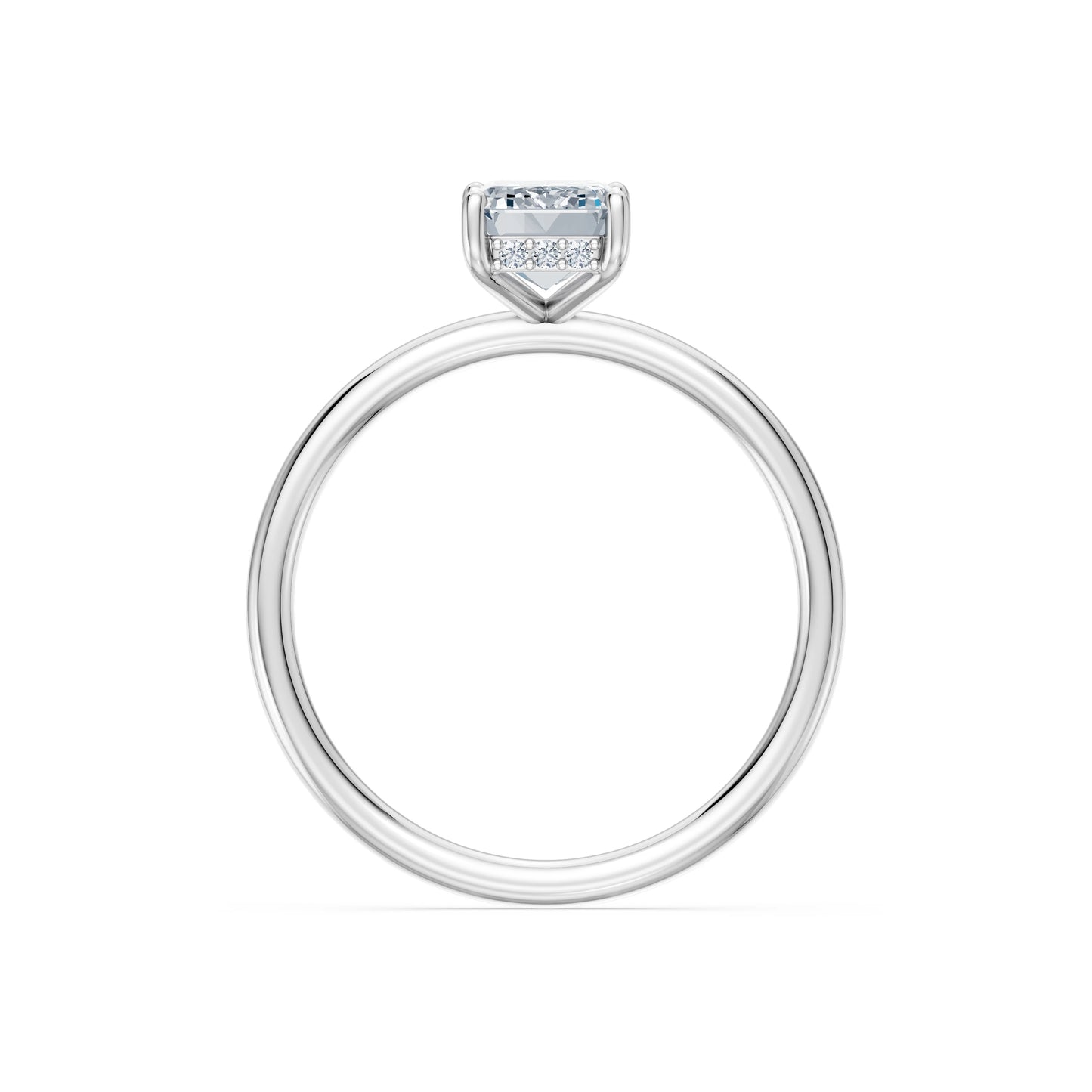 Emerald Lab Grown Diamond Micro Pave Engagement Ring 1.5ct by Qutahia Jewellery