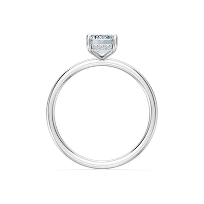 Emerald Lab Grown Diamond Micro Pave Engagement Ring 1.5ct by Qutahia Jewellery