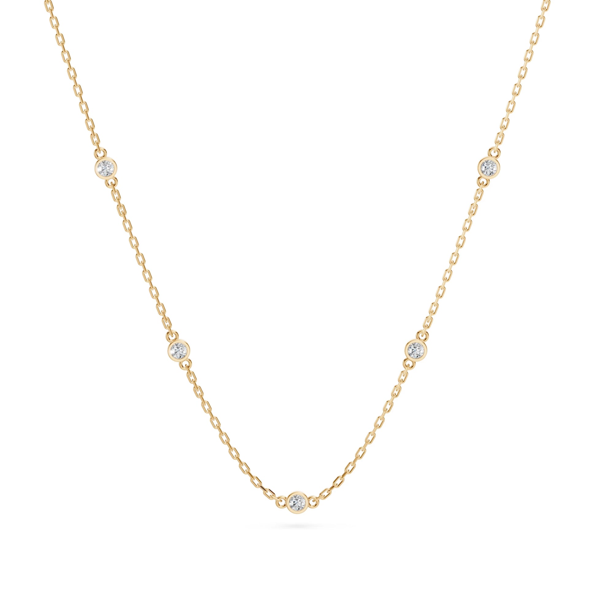 Minimalism Necklace (Round), 0.14 ct — 104-10080/5(1.9)