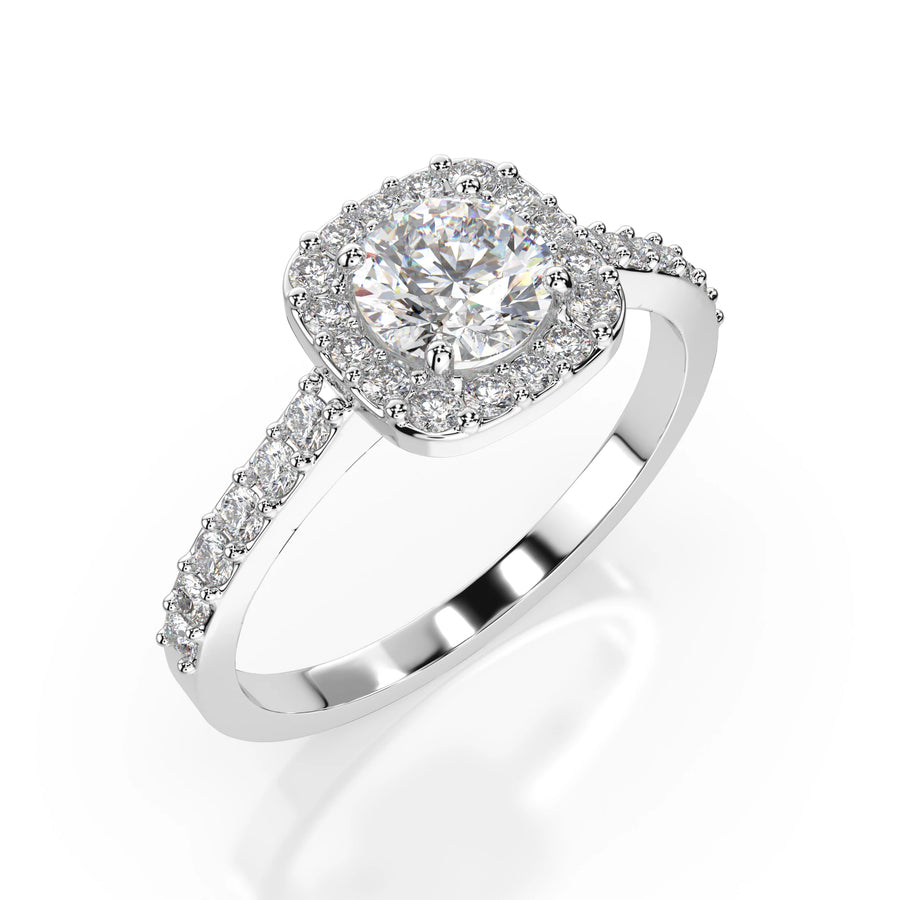Solitaire Eternity Diamond Ring Round 0.5ct by Qutahia Jewellery