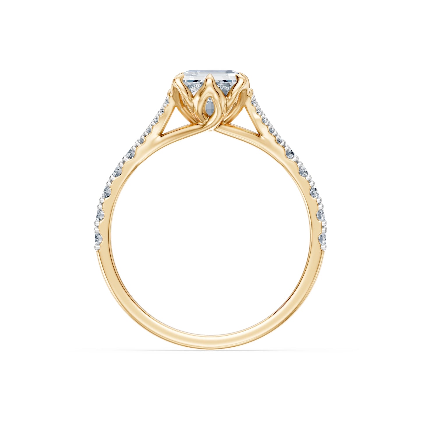Emerald Lab Grown Diamond Micro Pave Eternity Ring 2.0ct by Qutahia Jewellery
