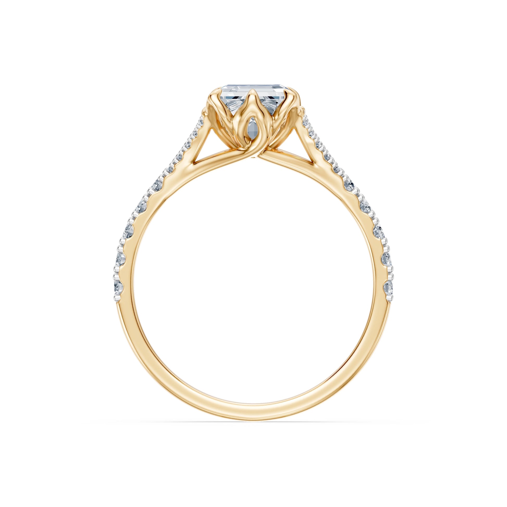 Emerald Lab Grown Diamond Micro Pave Eternity Ring 2.0ct by Qutahia Jewellery