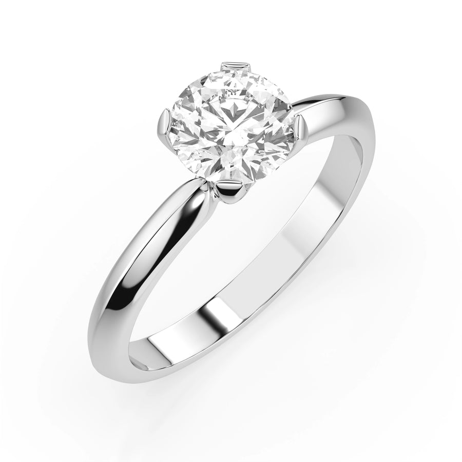 Solitaire Diamond Ring Round 1.0ct by Qutahia Jewellery