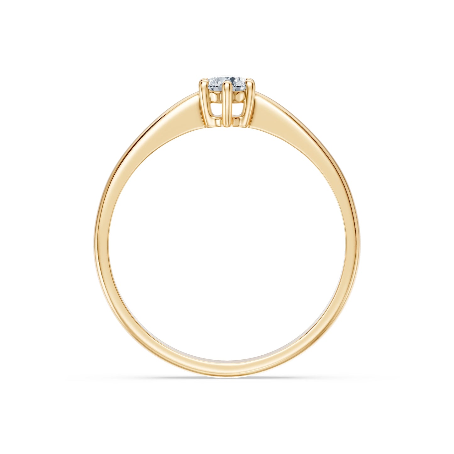 Round Brilliant Diamond Classic Solitaire Engagement Ring 0.2ct by Qutahia Jewellery
