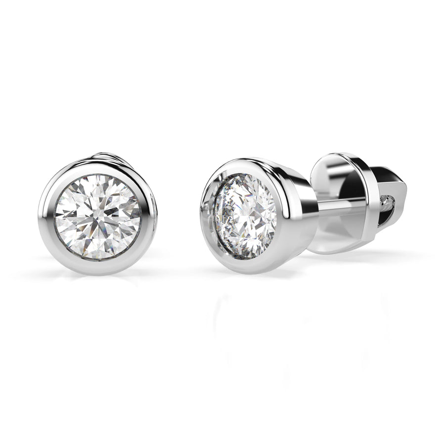 Diamond Stud Earrings Round 0.6ct by Qutahia Jewellery