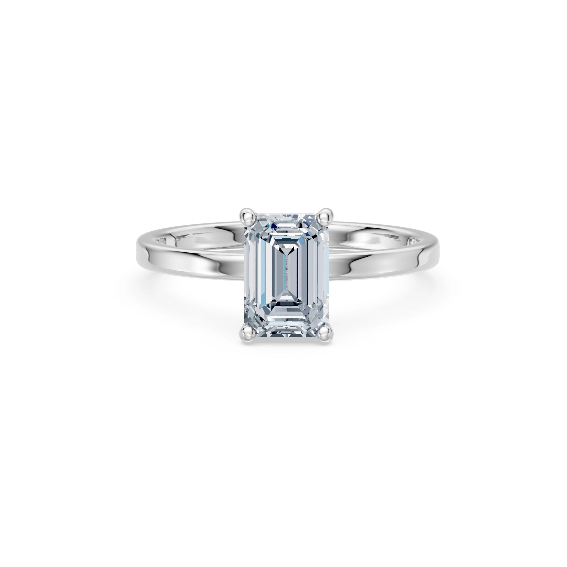 Emerald Lab Grown Diamond Solitaire Engagement Ring 1.5ct by Qutahia Jewellery