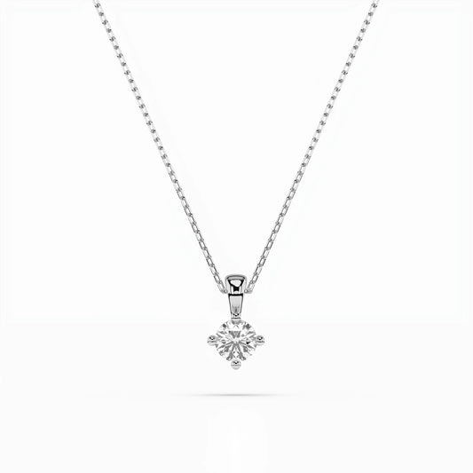 Solitaire Necklace (Round), 0.2 ct — 104-10011(3.7)