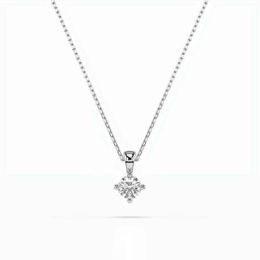 Diamond Pendant Necklace Round 0.2ct by Qutahia Jewellery