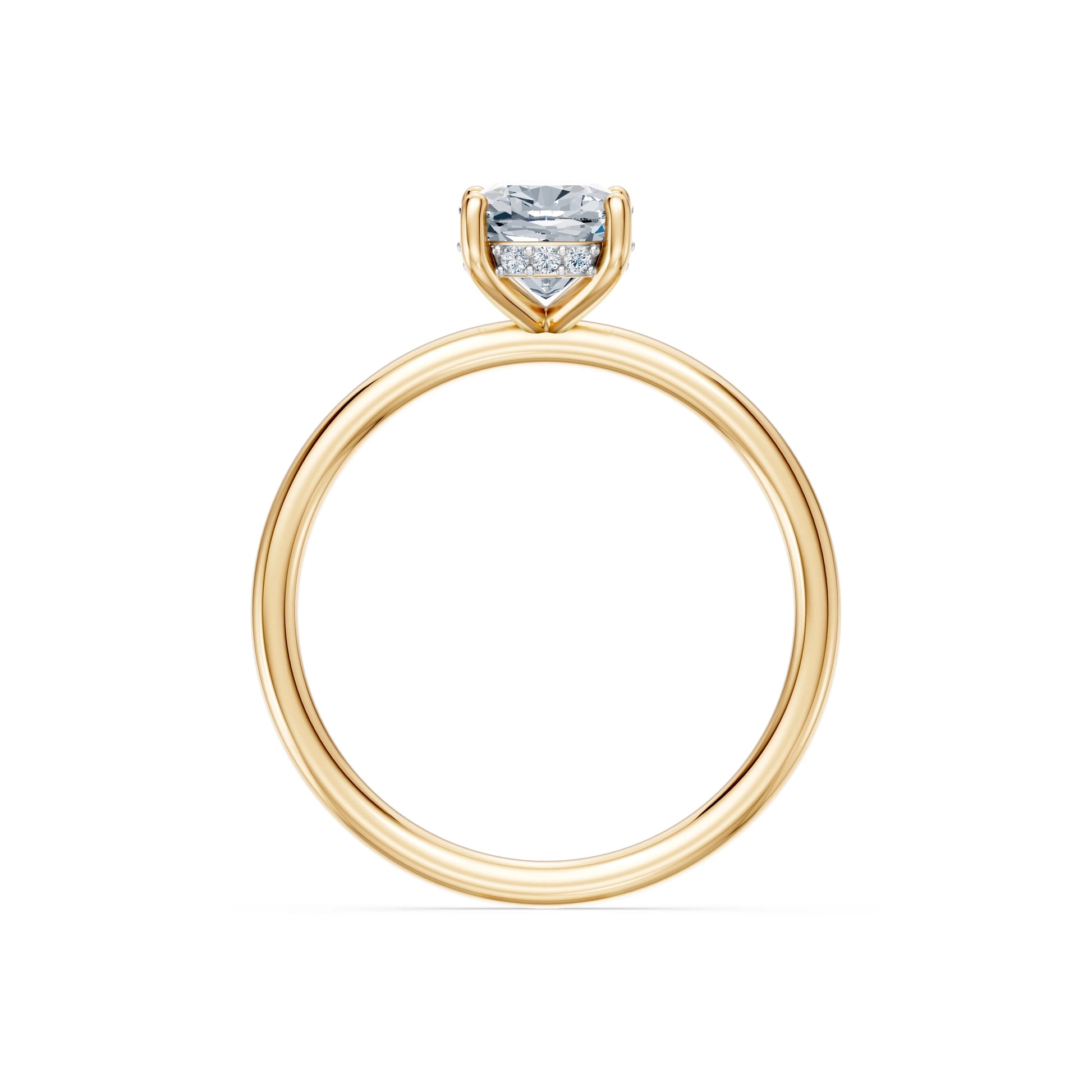 Cushion Lab Grown Diamond Micro Pave Engagement Ring 1.5ct by Qutahia Jewellery