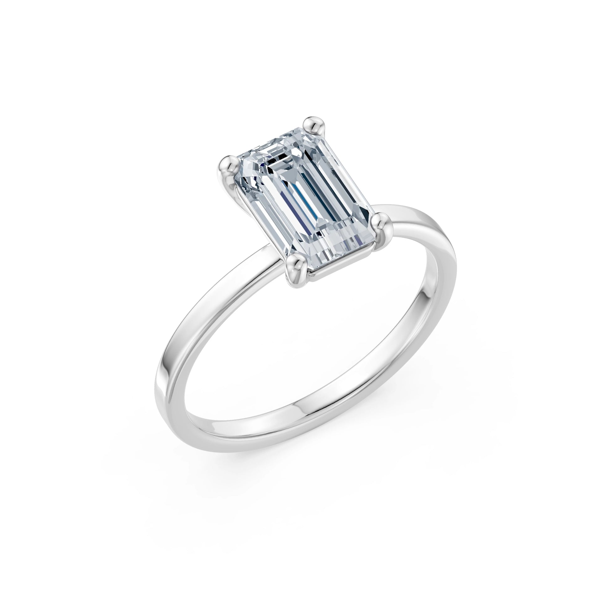 Emerald Lab Grown Diamond Solitaire Engagement Ring 2.0ct by Qutahia Jewellery