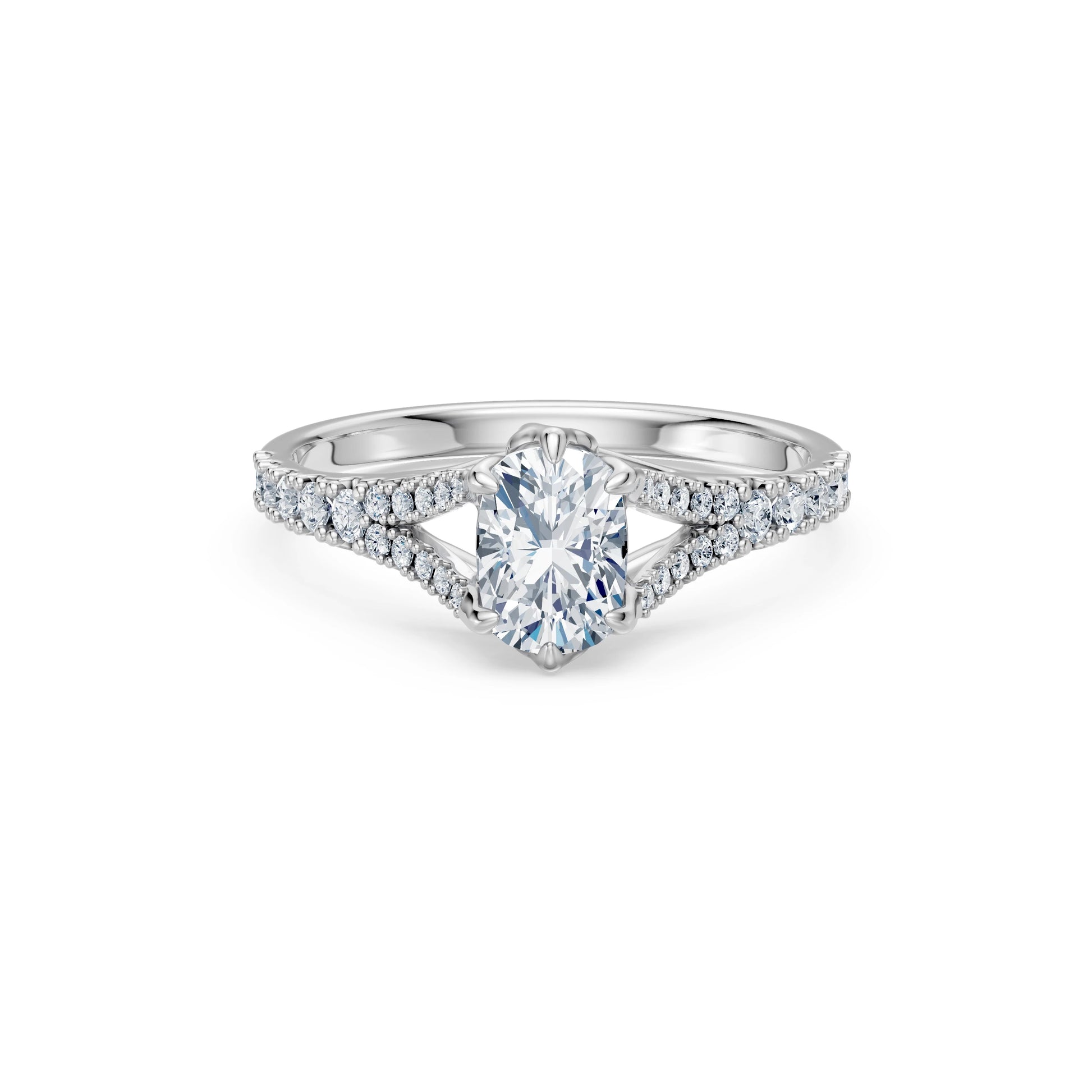Cushion Lab Grown Diamond Micro Pave Eternity Ring 1.0ct by Qutahia Jewellery