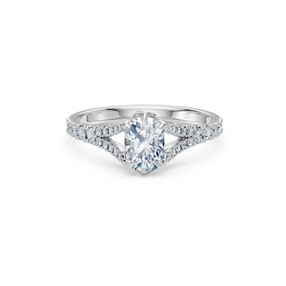 Cushion Lab Grown Diamond Micro Pave Eternity Ring 1.0ct by Qutahia Jewellery