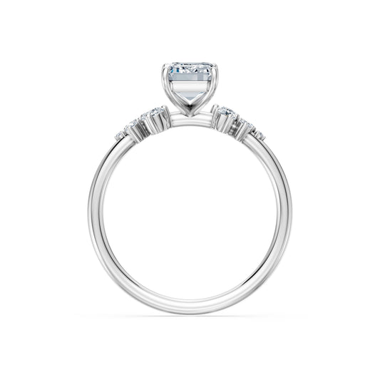 Emerald Lab Grown Diamond Classic Pave Eternity Ring 1.5ct by Qutahia Jewellery