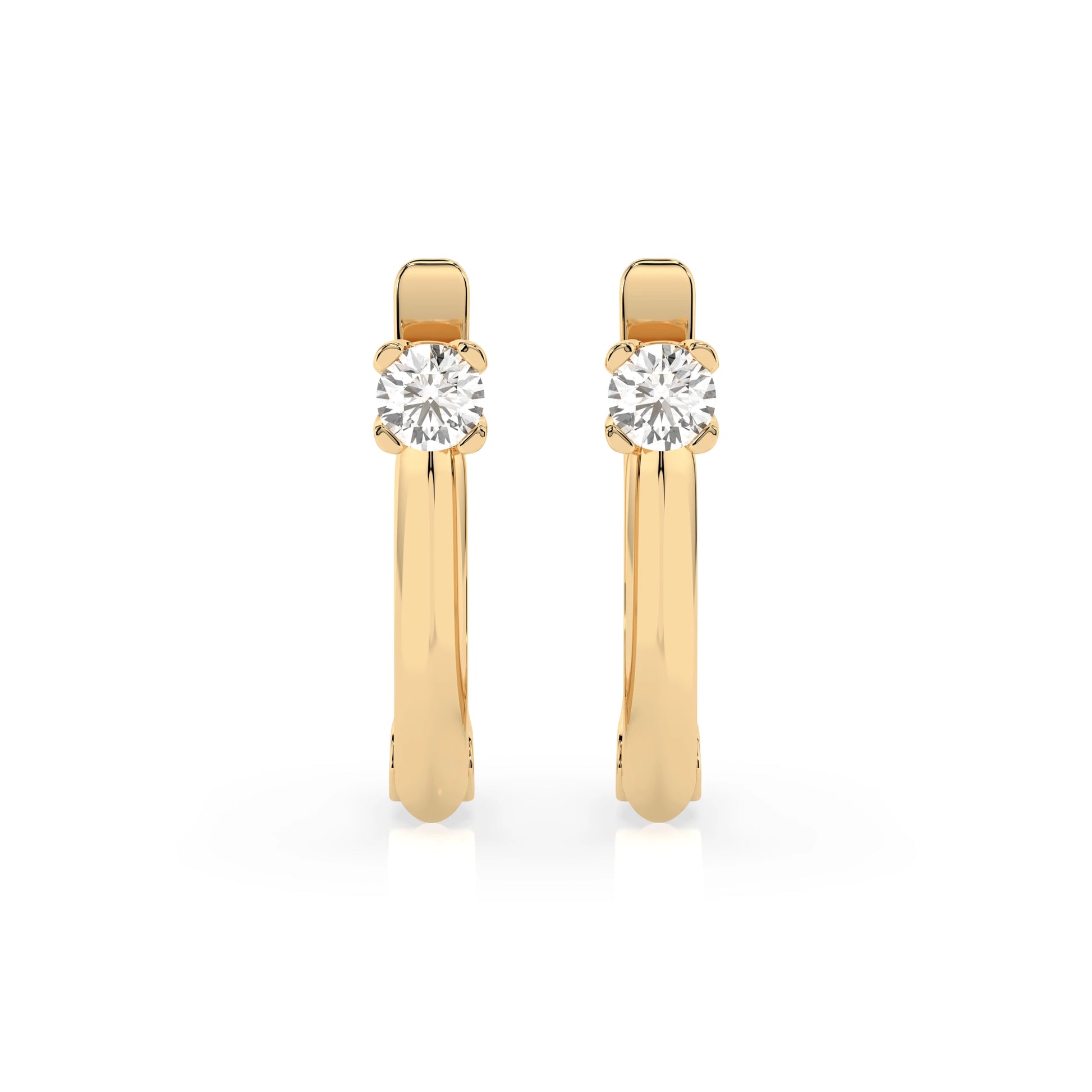 Solitaire English Lock Earring (Round), 0.2 ct — 102-10089(3.0)