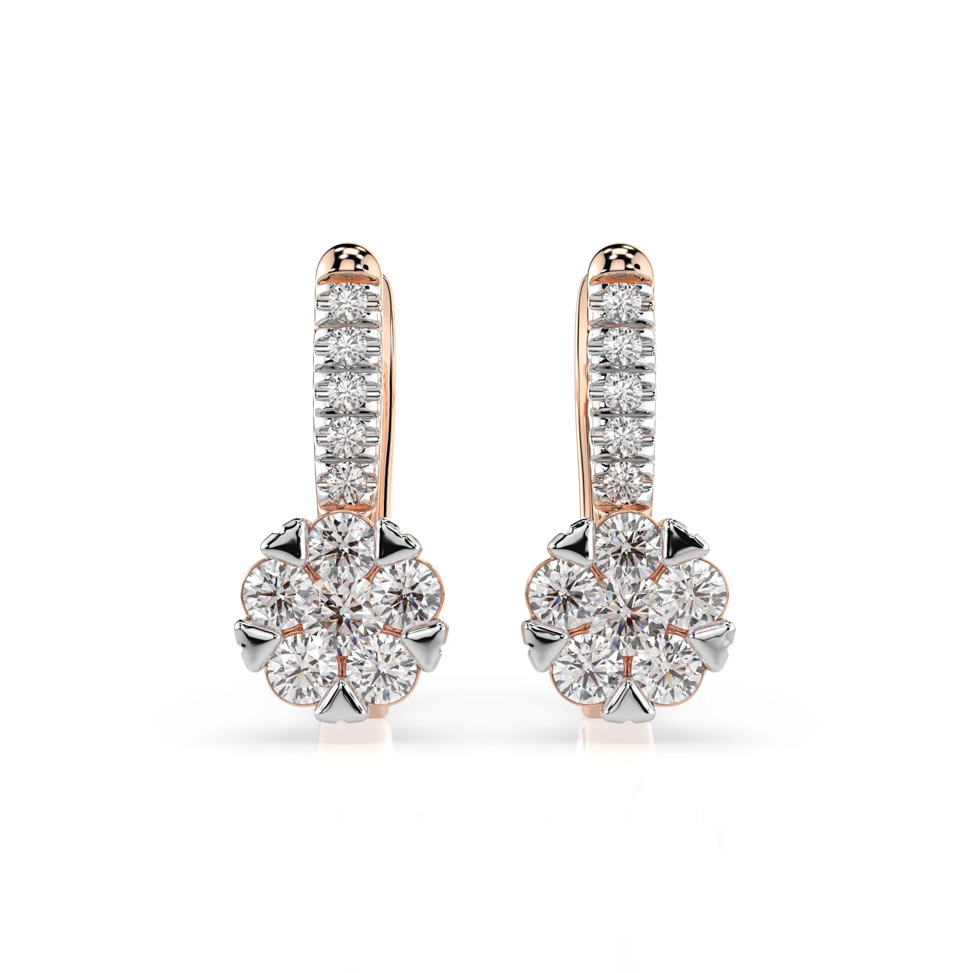Illusion Earring (Round), 0.12 ct — 102-10015/4(2.5)