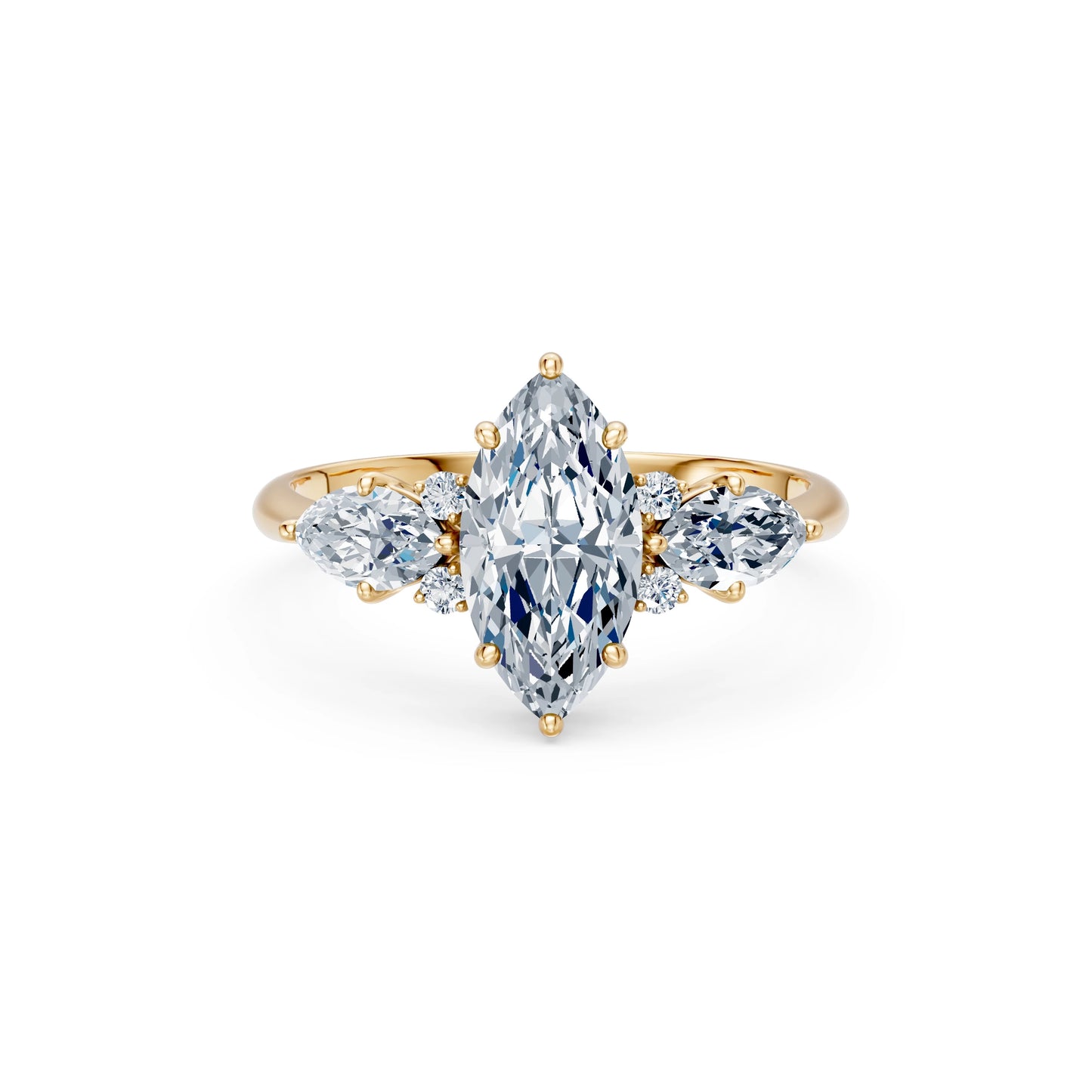 Marquise Lab Grown Diamond Side Stone Eternity Ring 1.5ct by Qutahia Jewellery