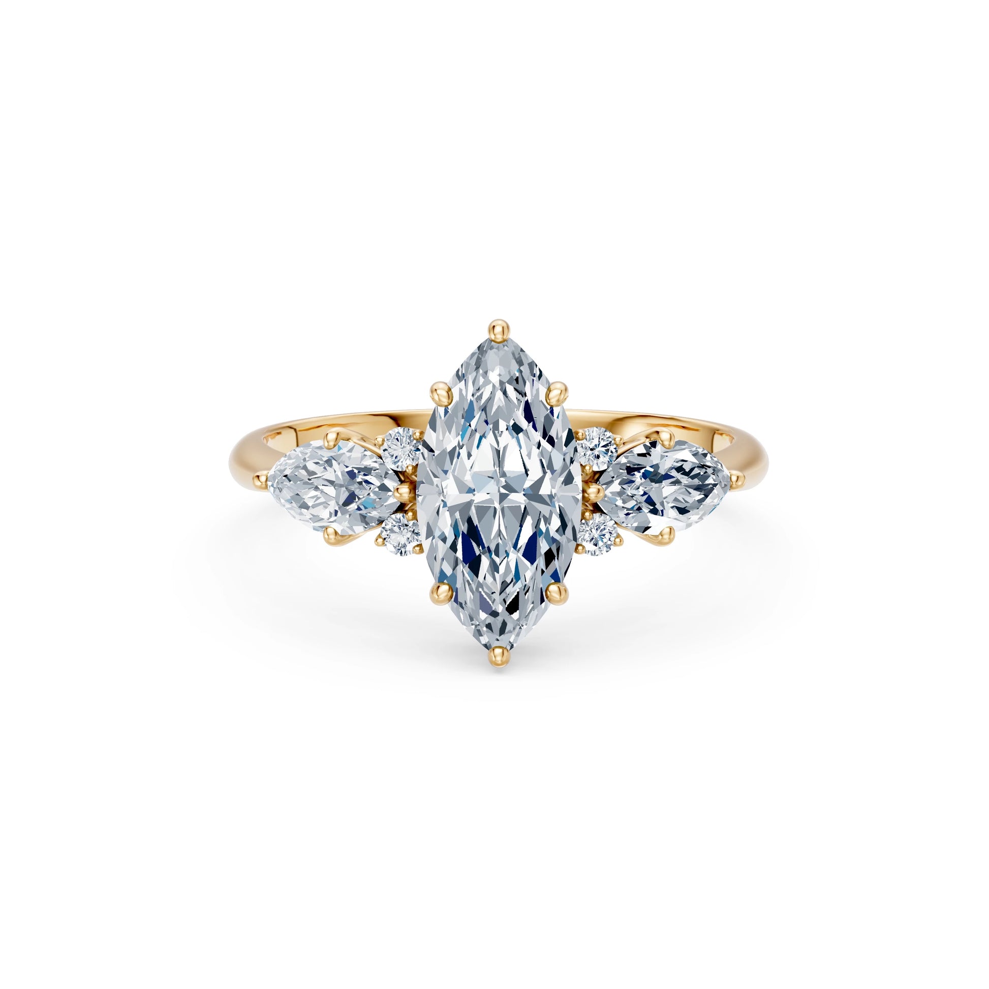 Marquise Lab Grown Diamond Side Stone Eternity Ring 1.5ct by Qutahia Jewellery
