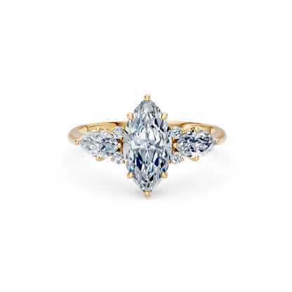 Marquise Lab Grown Diamond Side Stone Eternity Ring 1.5ct by Qutahia Jewellery