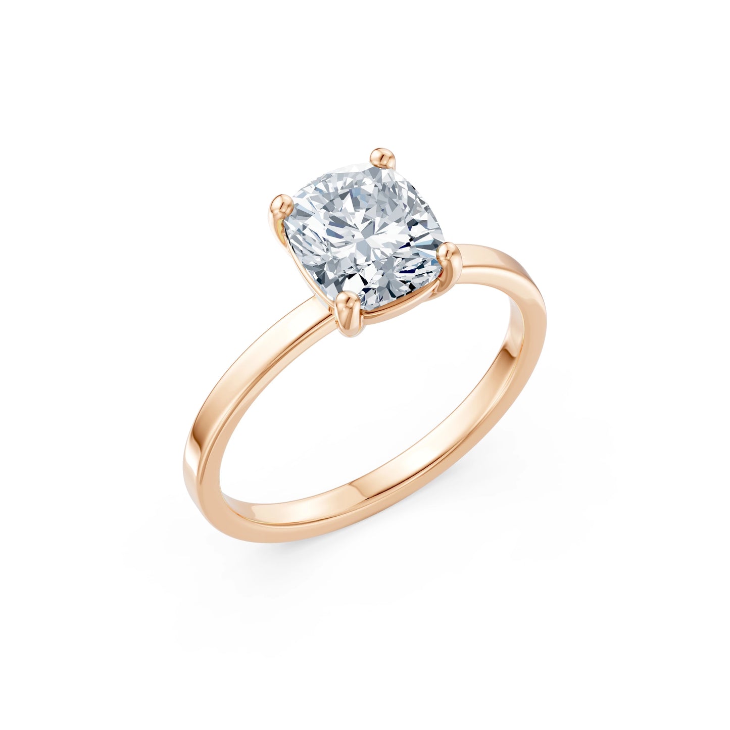 Cushion Lab Grown Diamond Solitaire Engagement Ring 2.0ct by Qutahia Jewellery