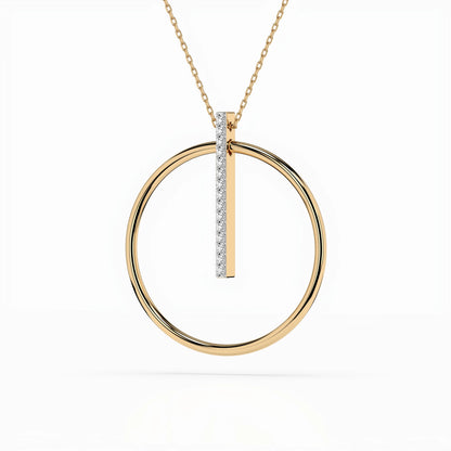 Minimalism Necklace (Round), 0.09 ct — 104-10047
