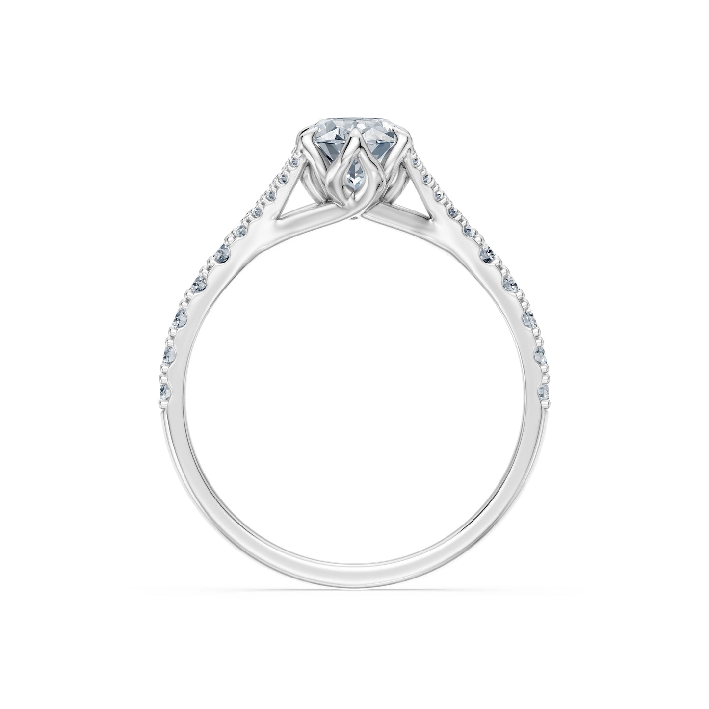 Oval Lab Grown Diamond Micro Pave Eternity Ring 1.0ct by Qutahia Jewellery