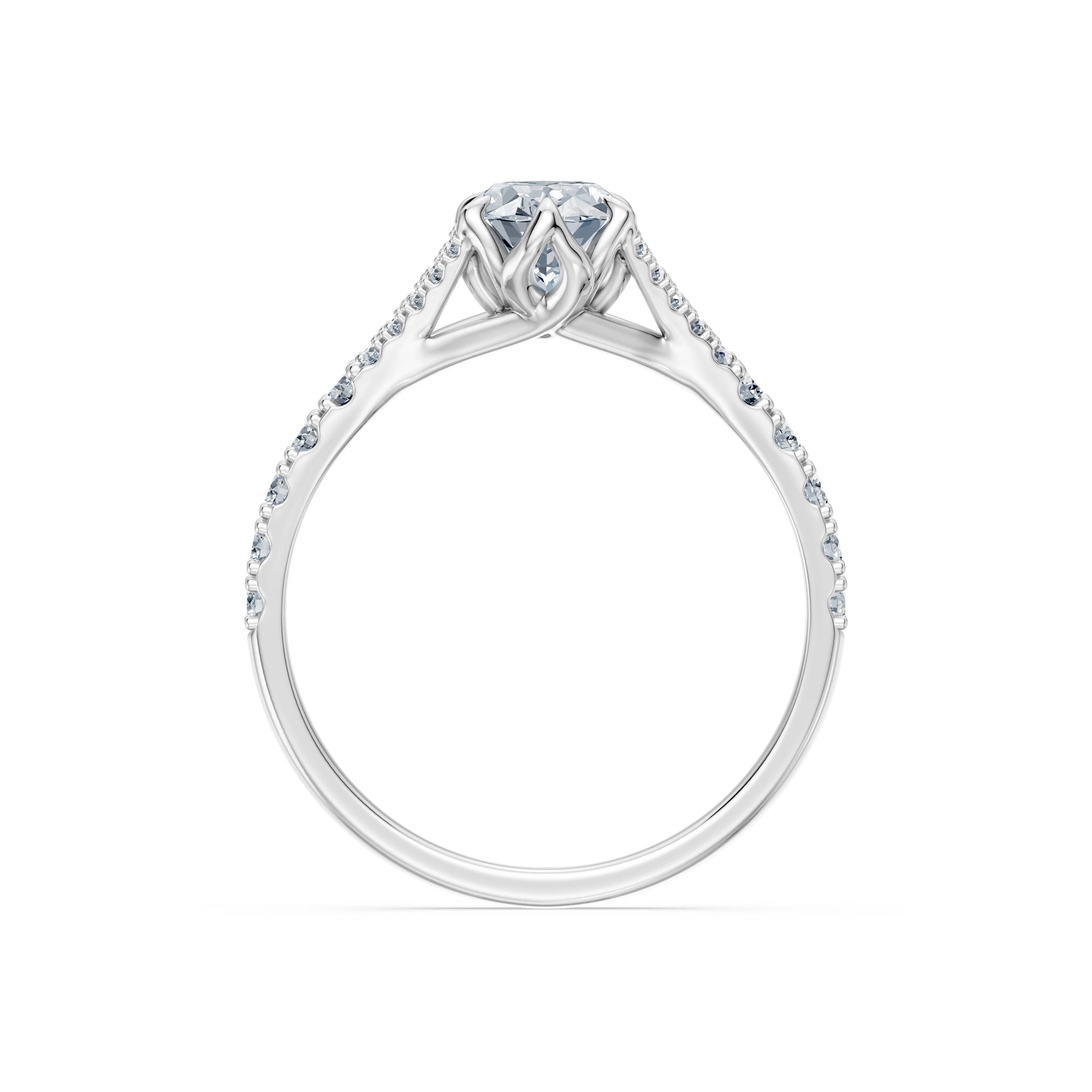 Oval Lab Grown Diamond Micro Pave Eternity Ring 1.0ct by Qutahia Jewellery