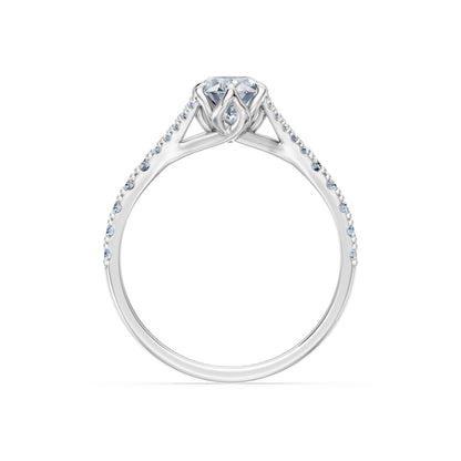 Oval Lab Grown Diamond Micro Pave Eternity Ring 1.0ct by Qutahia Jewellery
