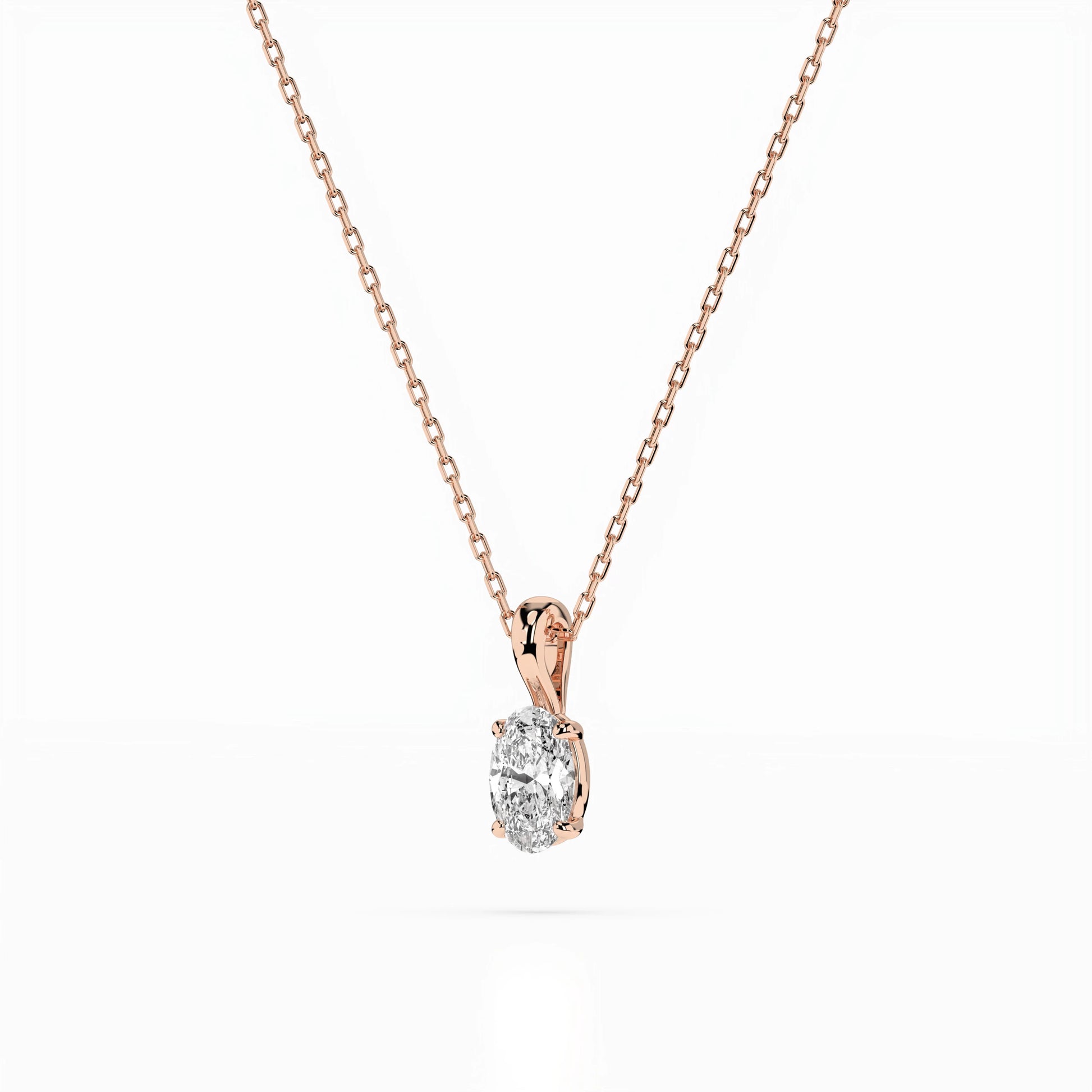 Solitaire Necklace (Oval), 0.3 ct — 104-10069(0.30)OV