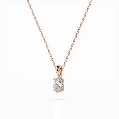 Solitaire Necklace (Oval), 0.3 ct — 104-10069(0.30)OV