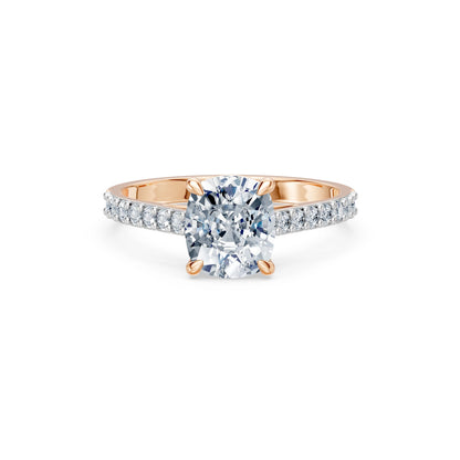 Cushion Lab Grown Diamond Slim Pave Eternity Ring 2.0ct by Qutahia Jewellery