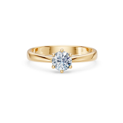 Round Brilliant Diamond Solitaire Engagement Ring 0.7ct by Qutahia Jewellery