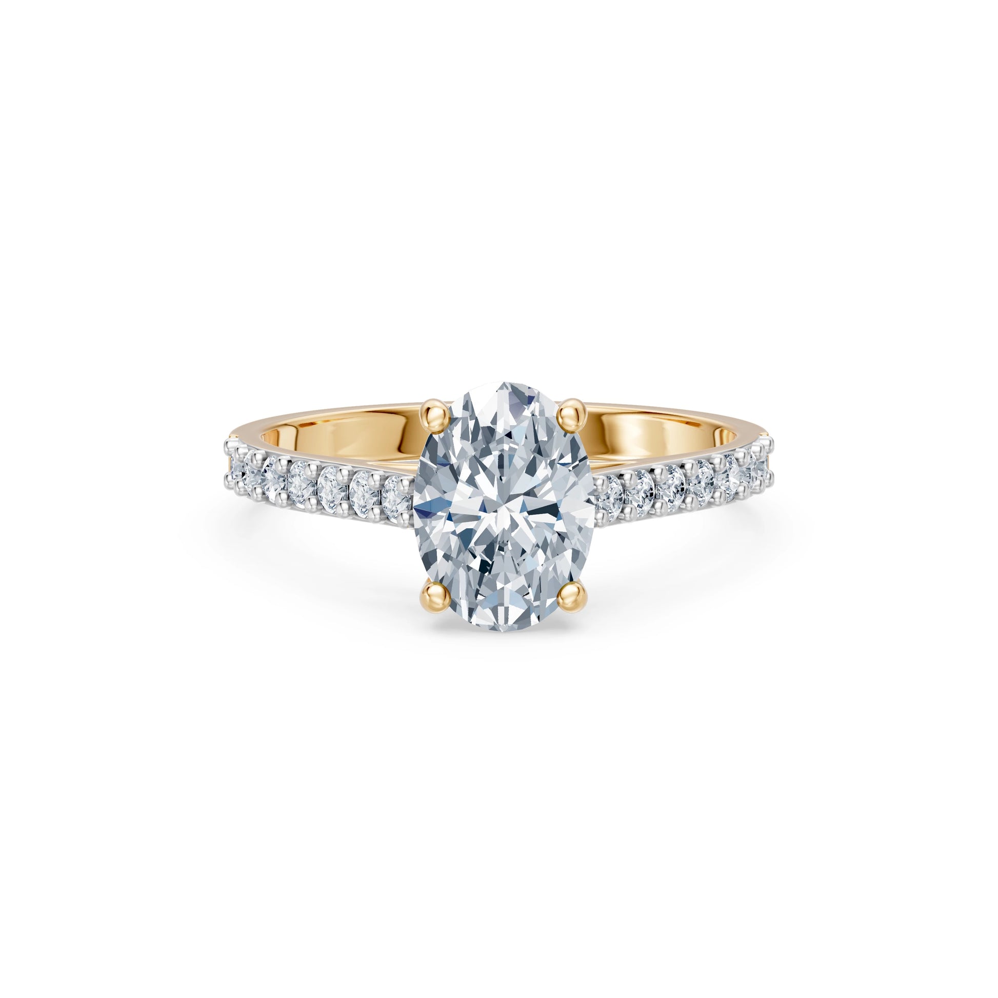 Oval Lab Grown Diamond Slim Pave Eternity Ring 1.5ct by Qutahia Jewellery
