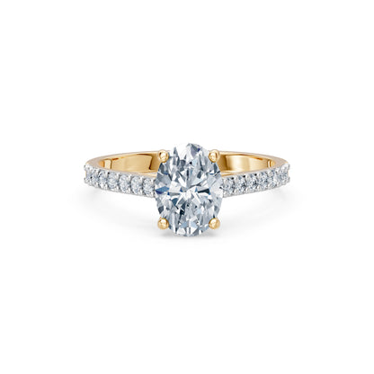 Oval Lab Grown Diamond Slim Pave Eternity Ring 1.5ct by Qutahia Jewellery