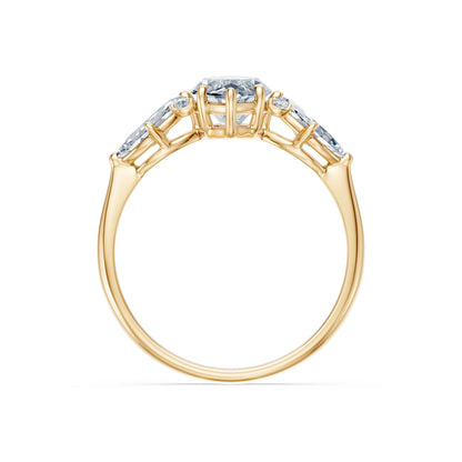 Marquise Lab Grown Diamond Side Stone Eternity Ring 1.5ct by Qutahia Jewellery