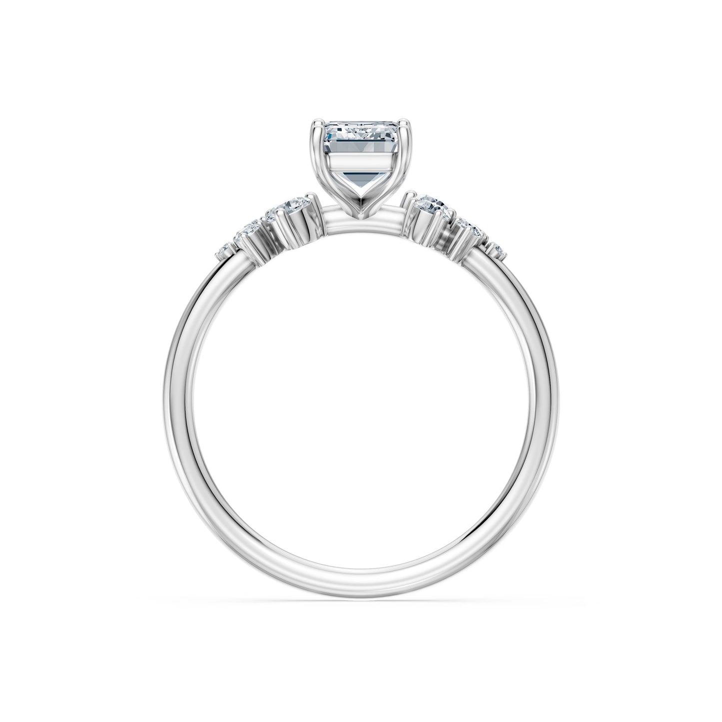 Emerald Lab Grown Diamond Classic Pave Eternity Ring 1.0ct by Qutahia Jewellery