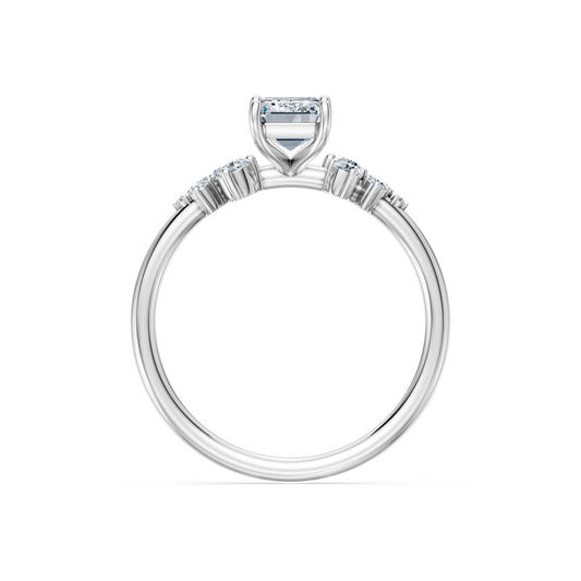 Emerald Lab Grown Diamond Classic Pave Eternity Ring 1.0ct by Qutahia Jewellery