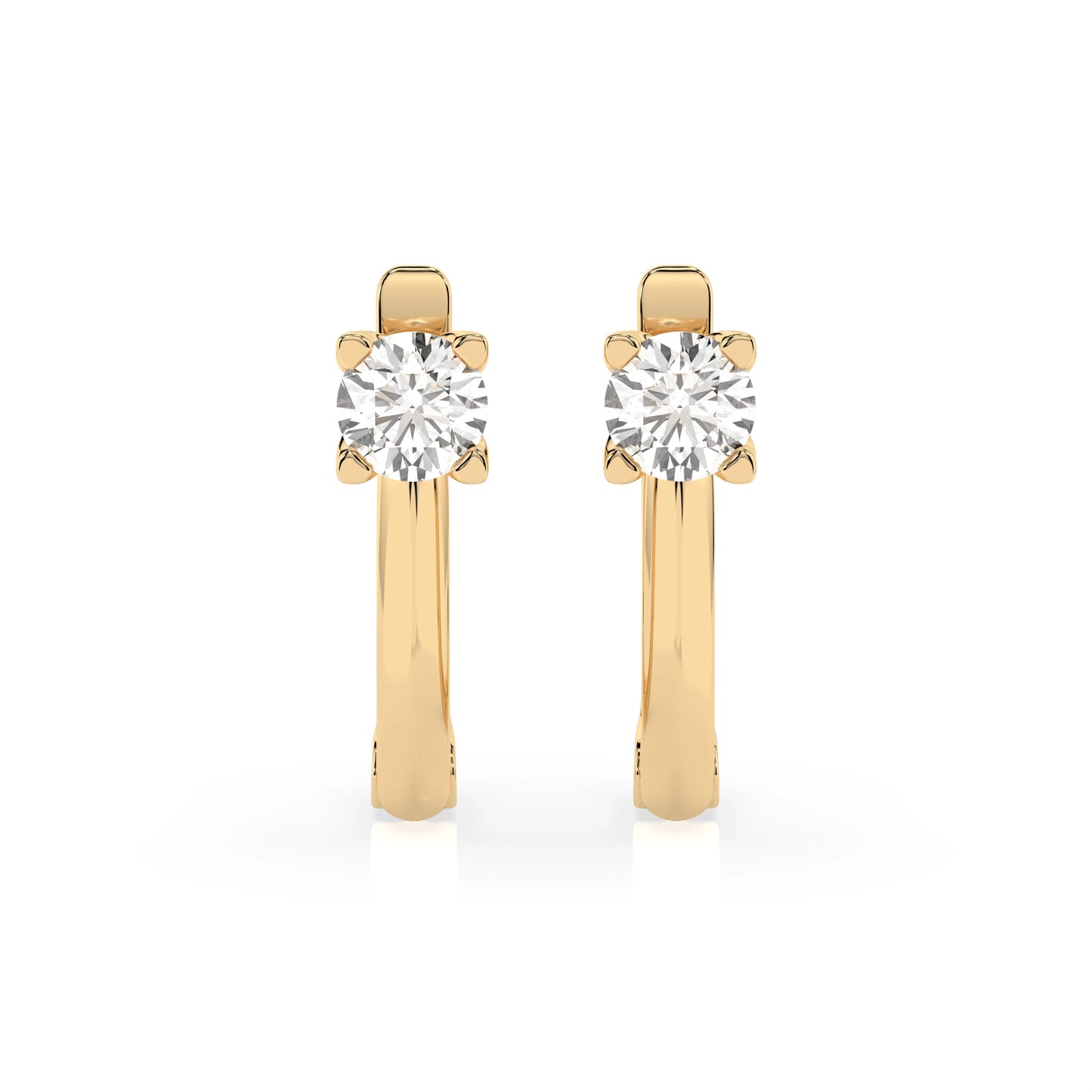 Solitaire English Lock Earring (Round), 0.6 ct — 102-10089(4.2)