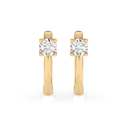 Solitaire English Lock Earring (Round), 0.6 ct — 102-10089(4.2)