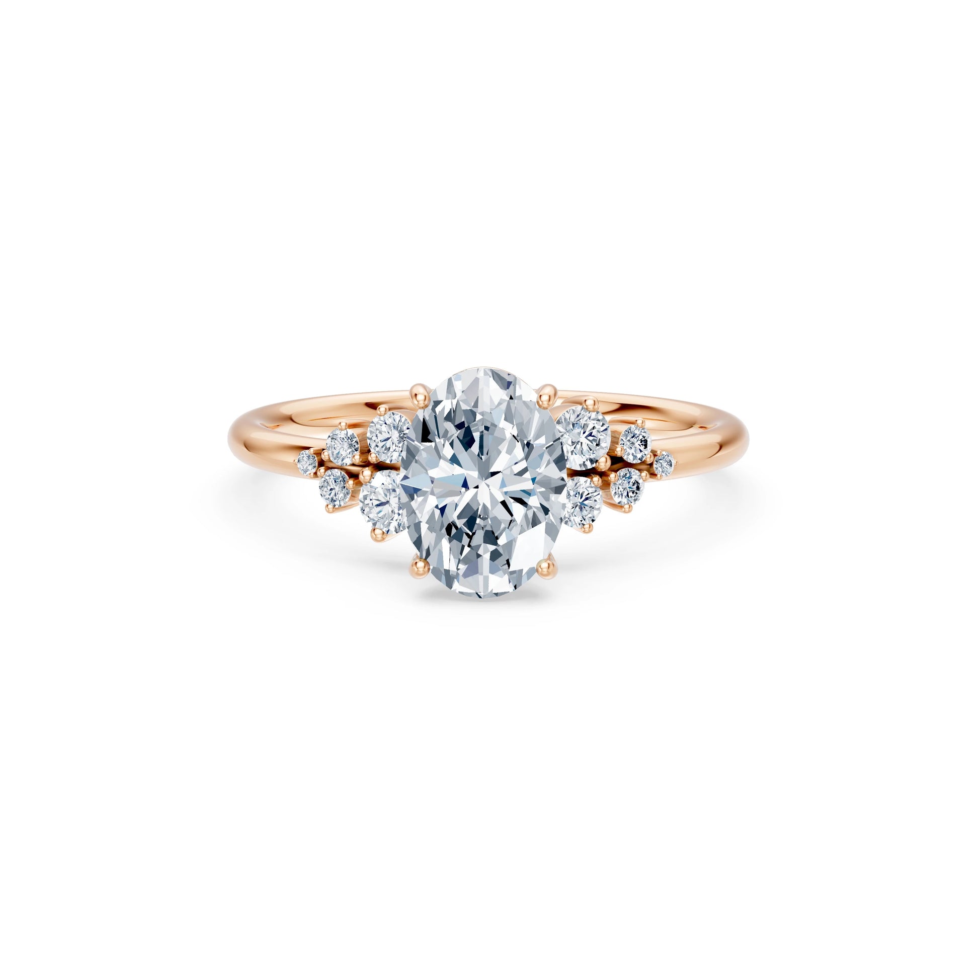 Oval Lab Grown Diamond Classic Pave Eternity Ring 1.5ct by Qutahia Jewellery